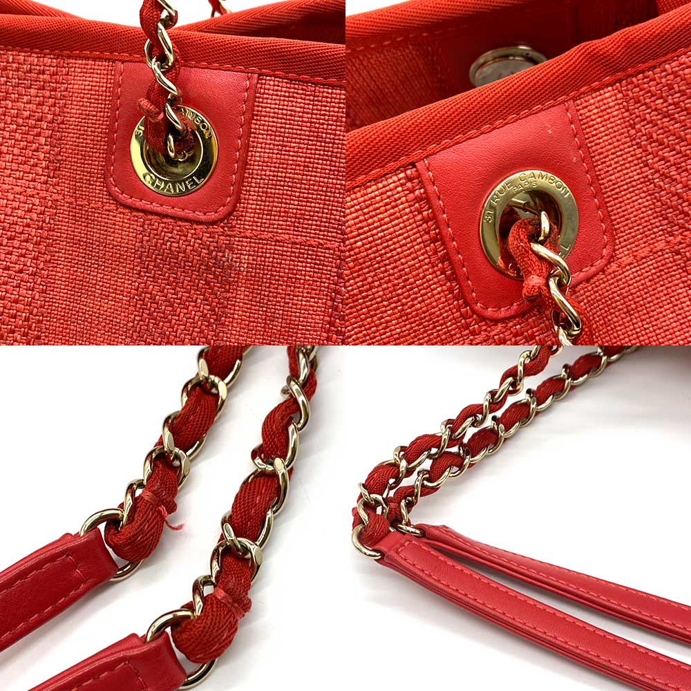 Used CHANEL DeauvilleShoulder Bag canvas Women
