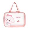 Clear Travel Bag Cherry Puppy Frosted Translucent Waterproof PVC Toiletry Bag Pouch for Washing L