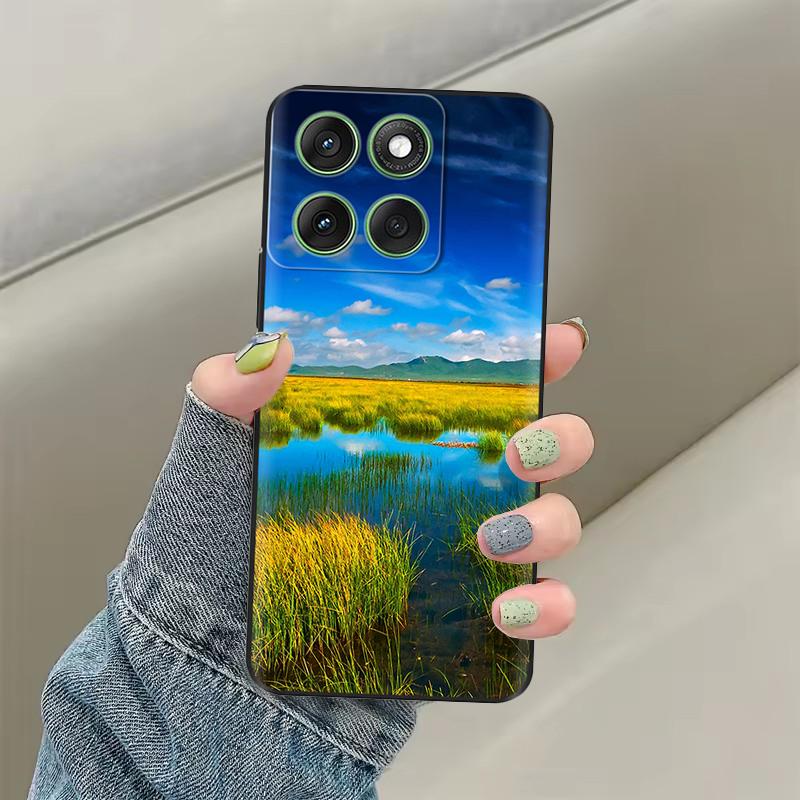 Чехол для Motorola Moto Edge 60 Мягкий ТПУ Силиконовый Черный Чехол для Moto Edge 60s edge60 Pro Роскошный Цветочный Защитный Чехол Сумки