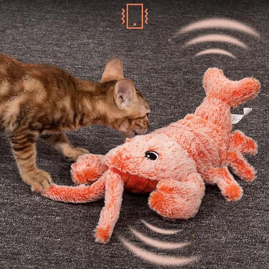 Интерактивная игрушка для собак «Плавающий лобстер», перезаряжаемая через USB, режимы вибрации, игрушка для кошек, электрическая, реалистичная, виляющая, с возможностью добавления кошачьей мяты, снимающая стресс, для питомца