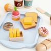 Wooden Pretend Play Kitchen Set With Breakfast Food And Milk For Toddlers Educational Toy
