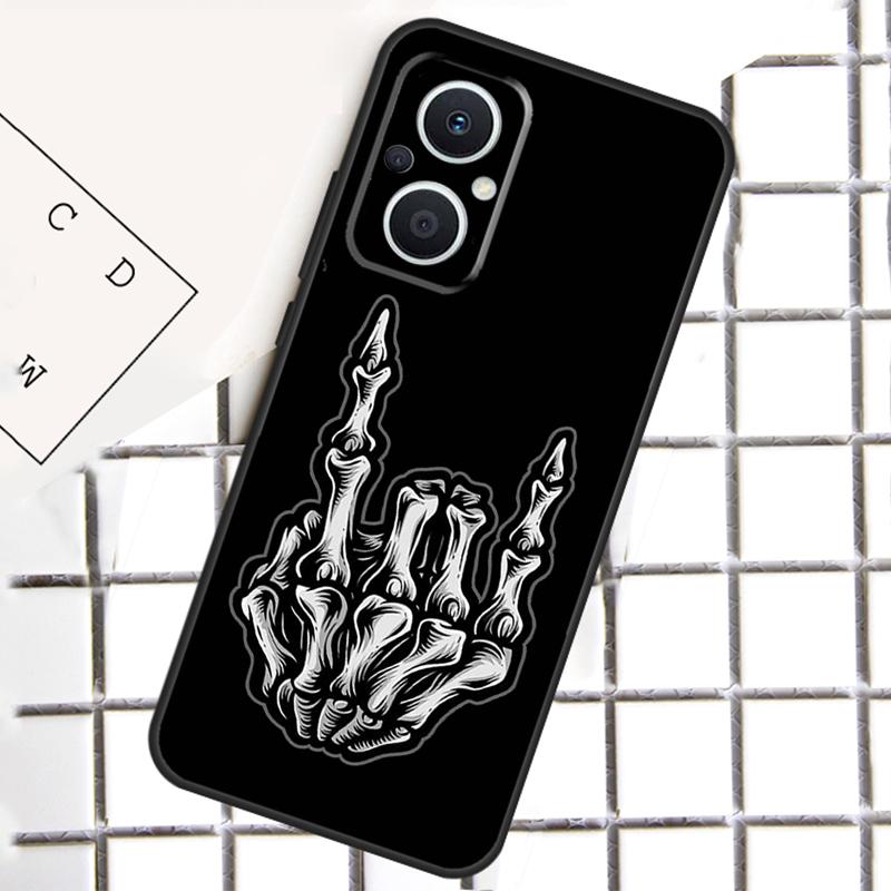 Чехол-скелет со средним пальцем для телефона OPPO Reno 12F 12 13 11 14 F 10 Pro 8T 7 8 Lite OPPO Find X8 X6 X5 Pro