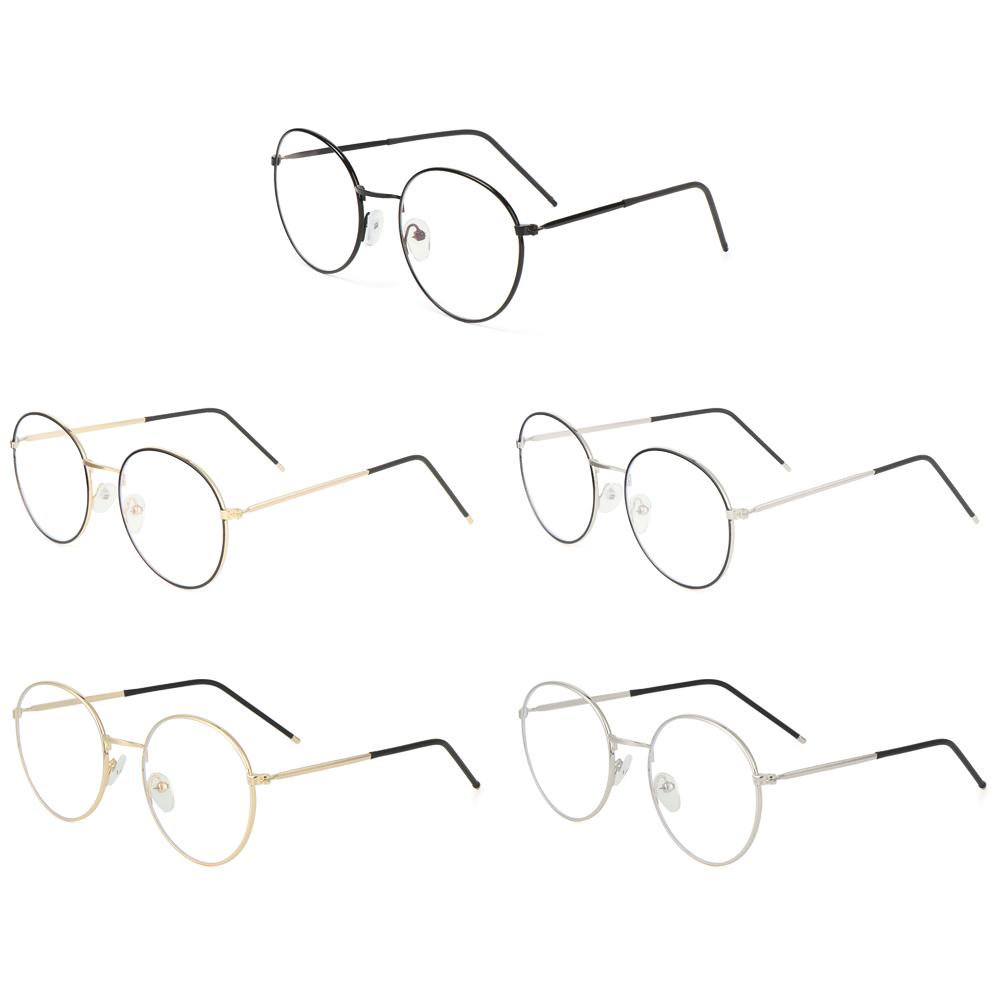 Vintage Computer Eyeglasses Protection Ultra Light Frame Anti-Blue Light Eyeglasses Metal Glasses