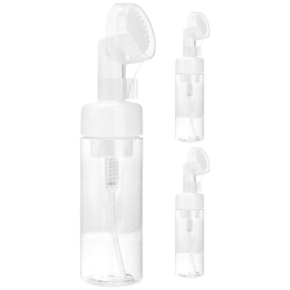 Mousse Foams Bottle Brush Head for Facial Cleanser with 3Pcs Empty Bottles
