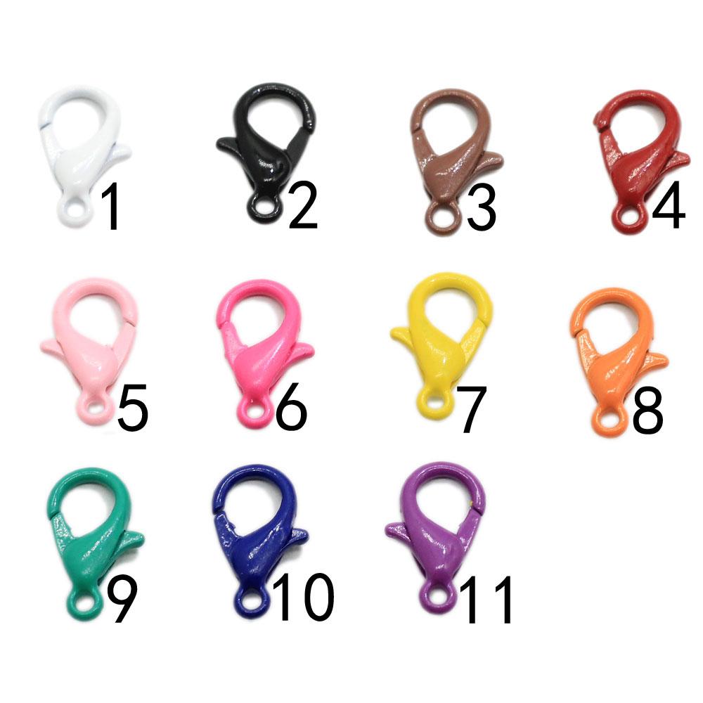 Colorful 12mm Lobster Clip Clasp Hooks Jewelry Findings for Necklace&Bracelet Chain DIY Making