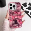 Чехол для телефона с принтом розового леопарда для iPhone 17 17Air 16 15 14 13 12 11 Pro Max 15 16 Plus Матовый противоударный мягкий чехол Funda