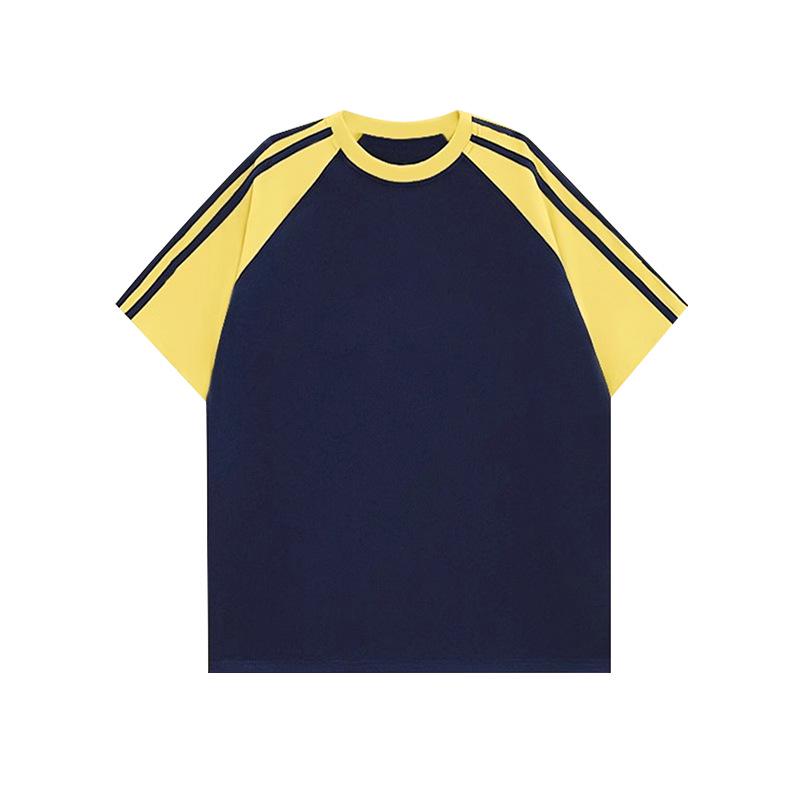 Женская контрастная футболка реглан с тремя полосками, с коротким рукавом, с индивидуальным логотипом