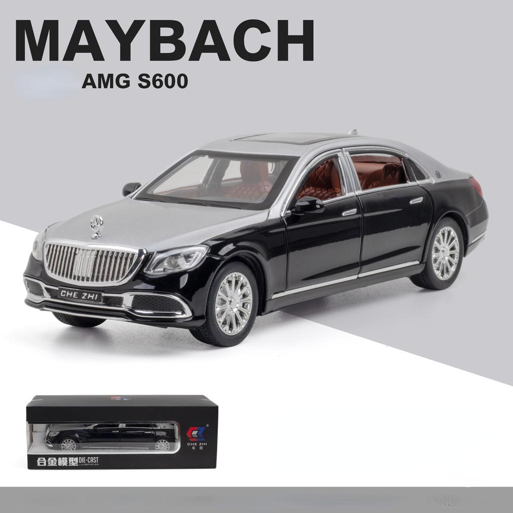 RNV4 1:24 Mercedes-Benz Maybach GLS600 Alloy Model Car Diecast Toy Car Simulation Sound & Light Vehicle Toys Model Gifts For Kids C98