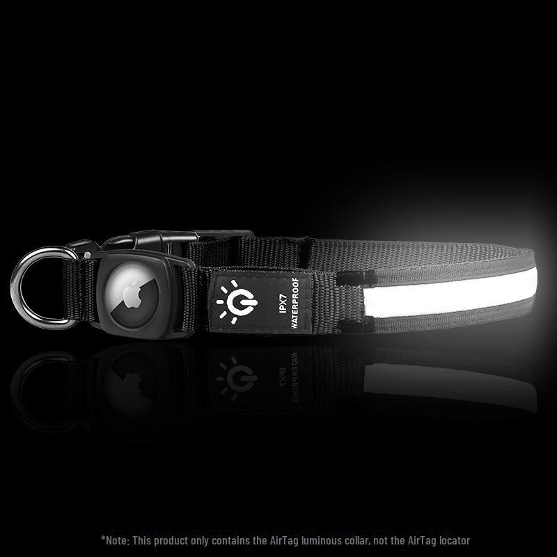 Водонепроницаемый светодиодный ошейник для домашних животных: Трекер AirTag и защитный чехол с подсветкой и возможностью зарядки через USB