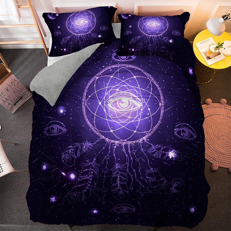 Dreamcatcher Duvet Cover Set Psychedelic Bohemian 3D Print King Queen Polyester Comforter Cover for Kids Boys Girls Bedding Set