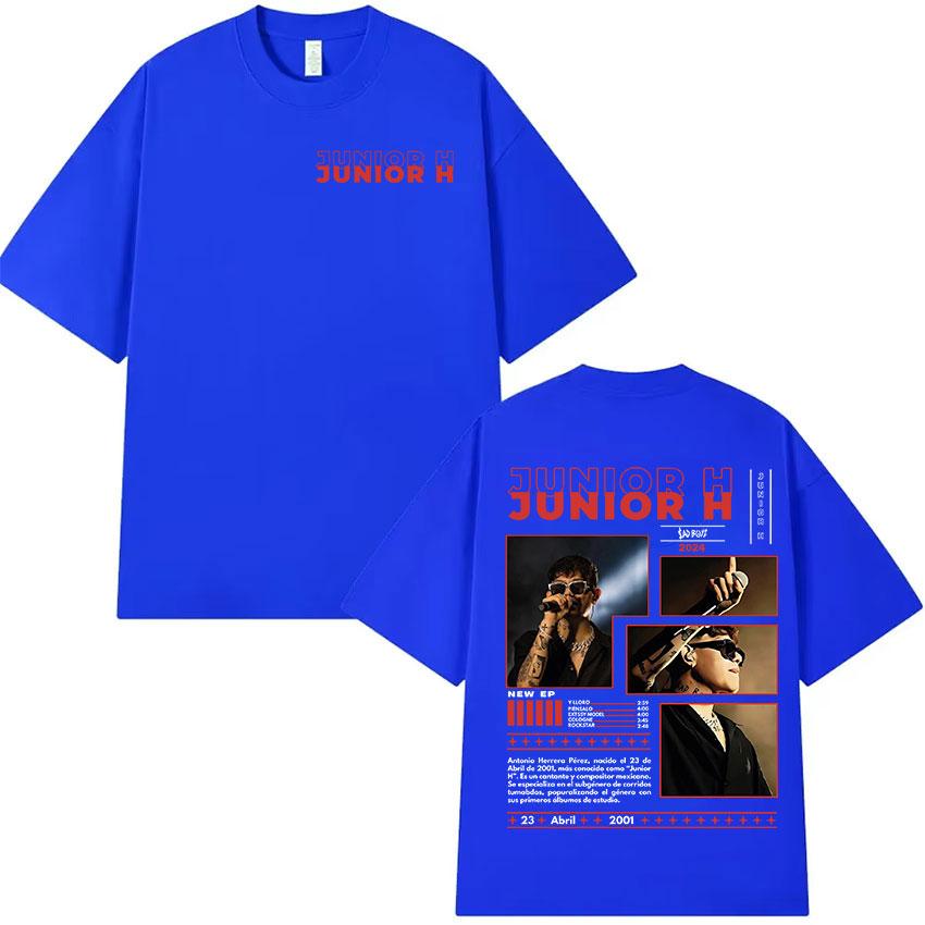 2025 Summer Rapper Junior H Sad Boyz Music Album T Shirt Unisexs Hip Hop Retro Unisex Pop Music 100 Pure Cotton Printed Tshirt