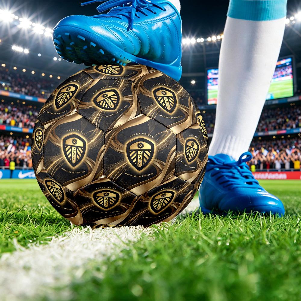 Футбольный мяч Leeds United, размер 5, с принтом, противоскользящий, для взрослых, футбольный сувенир для фанатов футбола