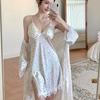 Sexy pajamas, pajamas with chest pads, pajamas women's ice silk, girly suspender pajamas, ice silk loungewear