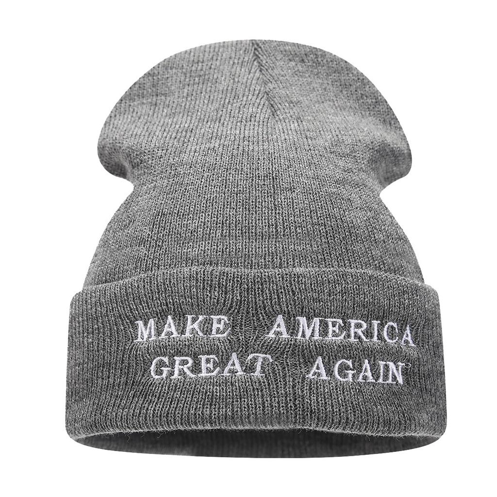 American new letter embroidery knitted hat hot trend cold hat fashion couple warm wool hat
