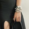 Геометрический Преувеличенный Цветок Браслет-манжета Женский Ювелирное украшение на запястье Металлический Цветочный Браслет Леди