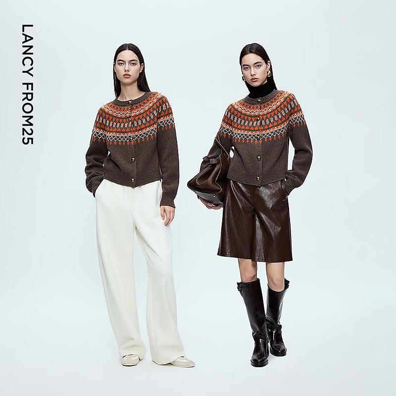 Шерстяной кардиган LANCY с блоками цвета в стиле Fair Isle