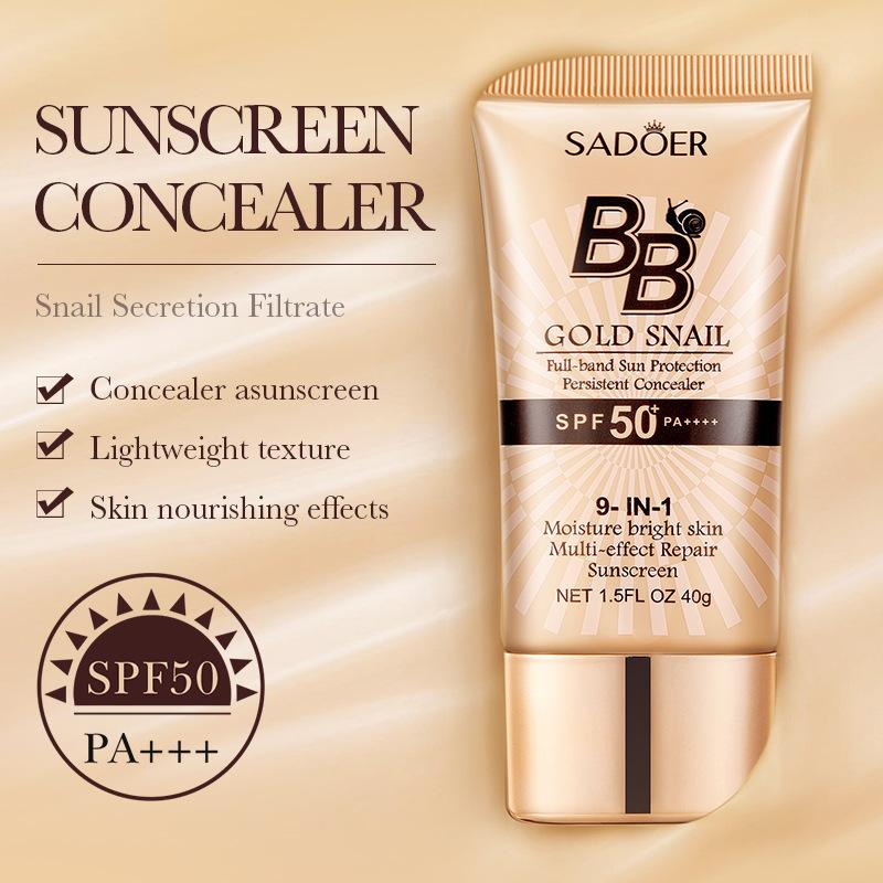 Многофункциональный 40 г Gold Snail BB Cream Foundation Fix Makeup Concealer Солнцезащитный изоляционный крем