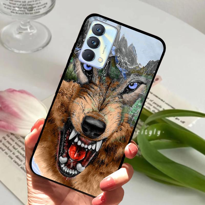 Для чехла Realme GT Master Case Edition Животные Мультфильмы Мягкий Силикон Funda для Телефона Realme GT Master Explorer Чехол Черный Coque