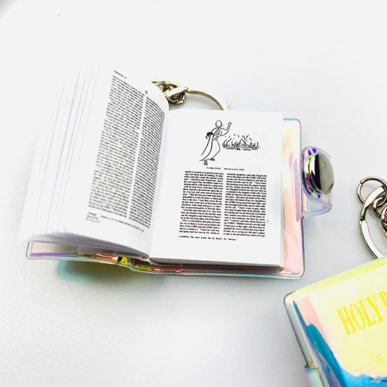 Мини Винтаж Крест Священная Библия Брелок Держатель Кольцо Сумка Кошелек Подвеска Декор Подарок