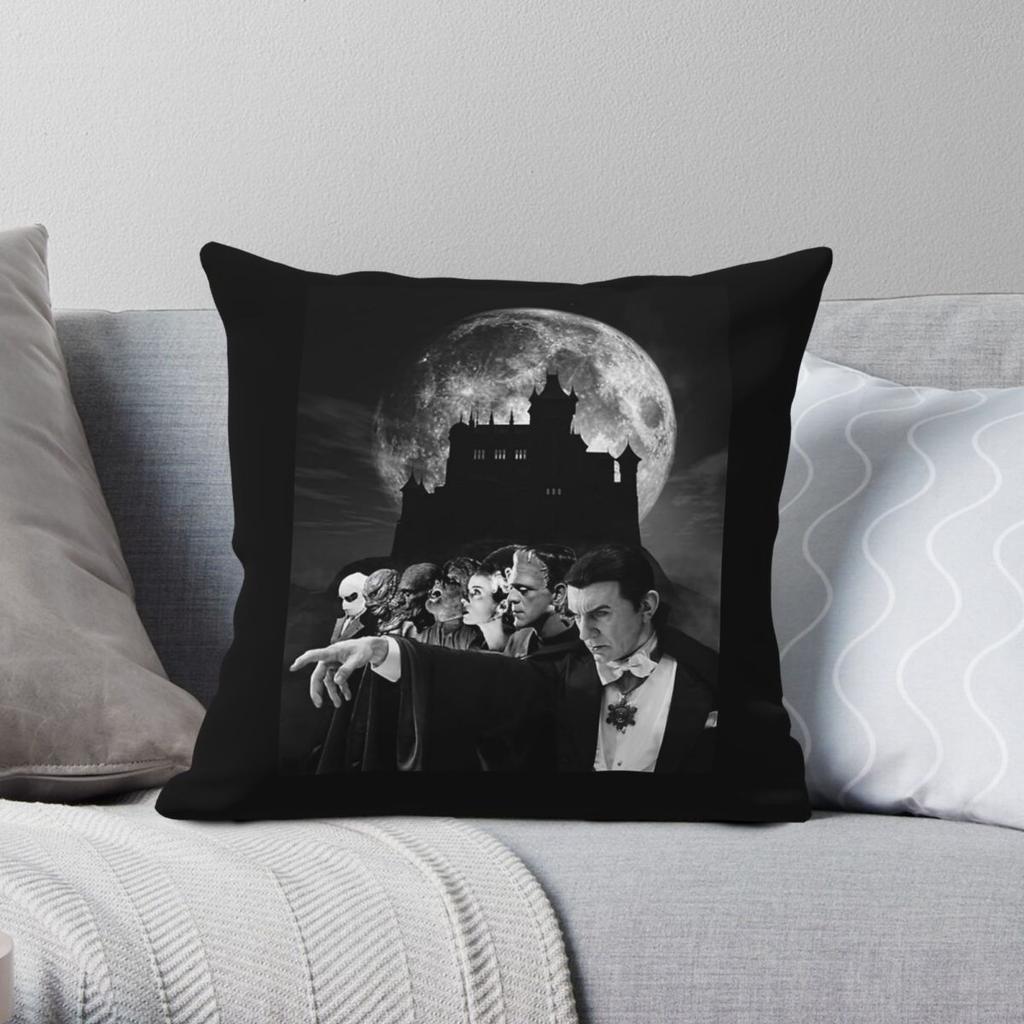 Horror Monsters Frankenstein Square Pillowcase Polyester Linen Velvet Pattern Zip Decorative Pillow Case Sofa Cushion Case