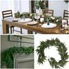180cm/190cm Artificial Pine Wreath Fireplace Decoration Green Cypress Pine Garlands Wall Hanging Staircase Ornament
