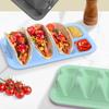 Silicone Taco Holder with 3 Dividers Reusable Tortilla Rack Non-Slip Food Dish Heat Cold Resistant Burrito Holder