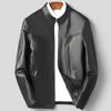 Spring and Autumn New Sheepskin Genuine Leather Jacket Men's Short Stand Collar Slim Leather Jacket Casual Young and Middle-aged