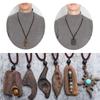 Свитер ювелирные изделия регулируемая длинная цепь ожерелье натуральный камень ручная работа деревянный сандаловый кулон