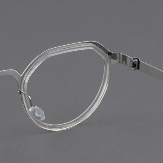 Denmark Brand Screwless Thin Titanium Glasses Frame Polygon Oval Eyeglasses Ultralight Handmade Women Men Frames 9630 Fashion