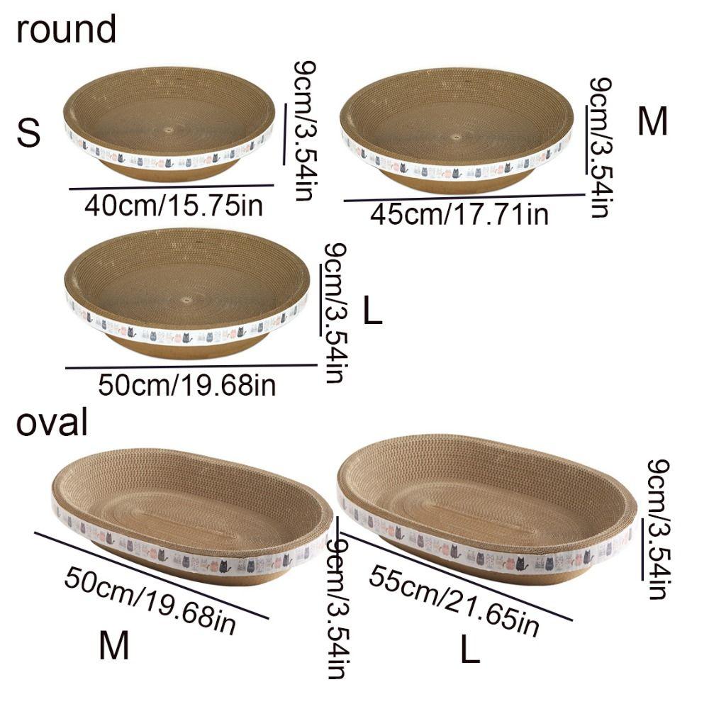 Овальная/круглая круглая когтеточка для кошек, износостойкая, устойчивая к царапинам, рифленая доска для когтеточки для кошек, рисунок случайный
