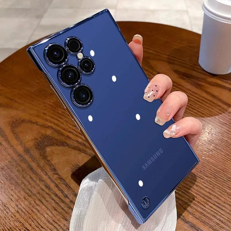Роскошный безрамочный чехол с покрытием для Samsung Galaxy S26 S25 S24 Ultra S23 Тонкий Прозрачный Защита объектива камеры Ударопрочный чехол