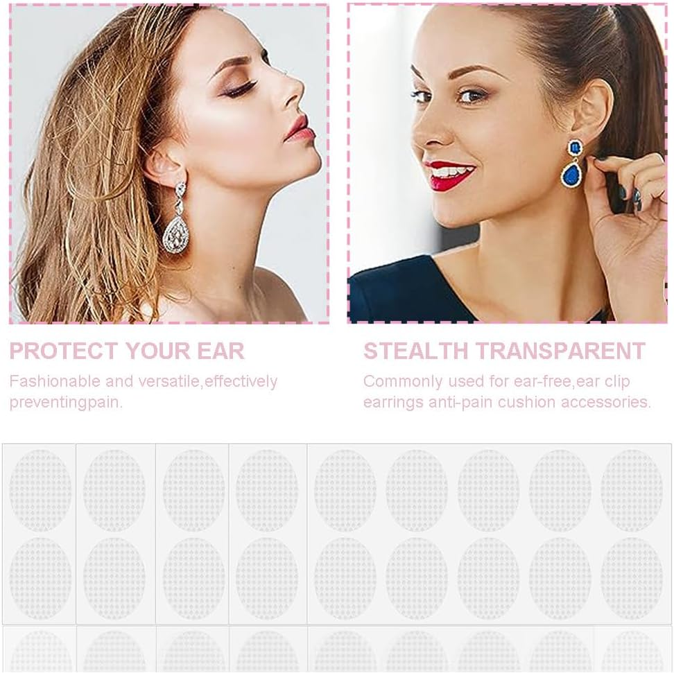 Invisible Ear Lobe Support Patches for Heavy Earrings 60pcs Clear Earlobe Protector Stickers | Pain-Free Anti-Tearing & Sagging Solution (2.8"x1.6")