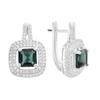 Серебряные серьги с топазом Лондон Блю 4.634ct, фианитами (2204602)