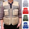 Men Waistcoat Breathable Sleeveless Multi Pockets Zipper Mesh Lightweight Director Fishing Camping Vest