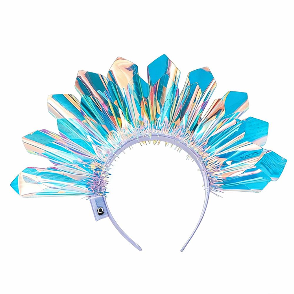 LED Luminous Laser Headband Flashing Glowing Crown Gift Light Up Hair Hoop Rave