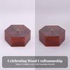 Hexagonal Wooden Snack Box Mahogany Finish Candy with Compartments
