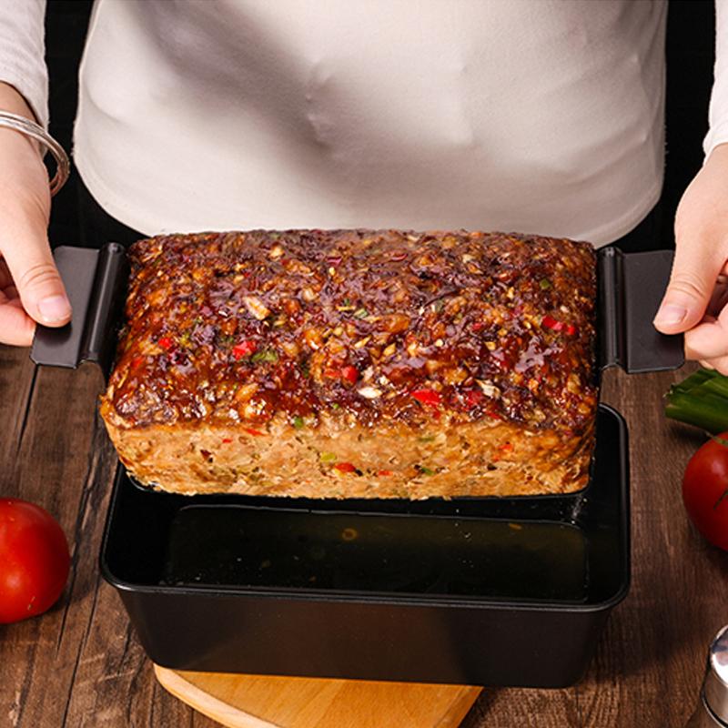 Meatloaf Pan Non-Stick Bread Baking Pan With Detachable Drain Tray Heat Resistance Baking Loaf Tin Multipurpose Heavy-Duty