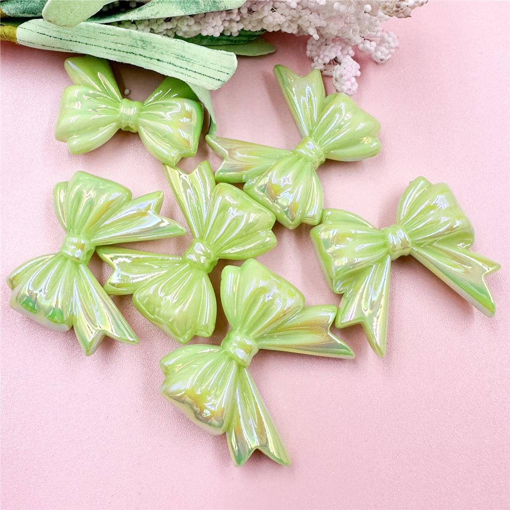 Hanmade Jewelry Making Beading Neclace Bracelet Bowknot DIY Findings 6Pcs 32.3*36.6mm for Crafted Big Bow Handcrafted Acrylic Loose Beads