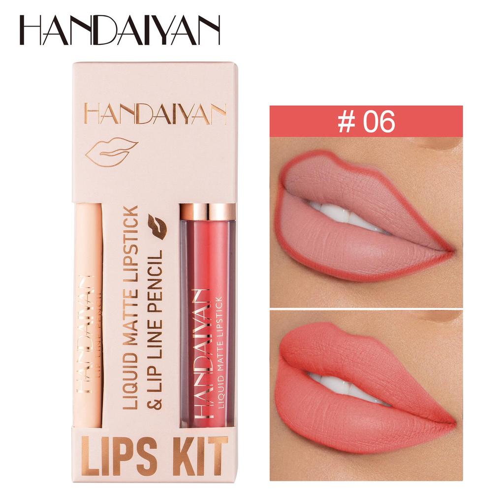 Матовый водостойкий набор помад, блесков и карандашей для губ - Не липкий, Не выцветающий