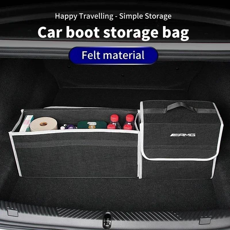 Car Trunk Storage Bag Organizer Foldable Stowing Tidying Container Box For Mercedes Benz AMG A B C E Class A180 CLK CLA GLC GLK GI7