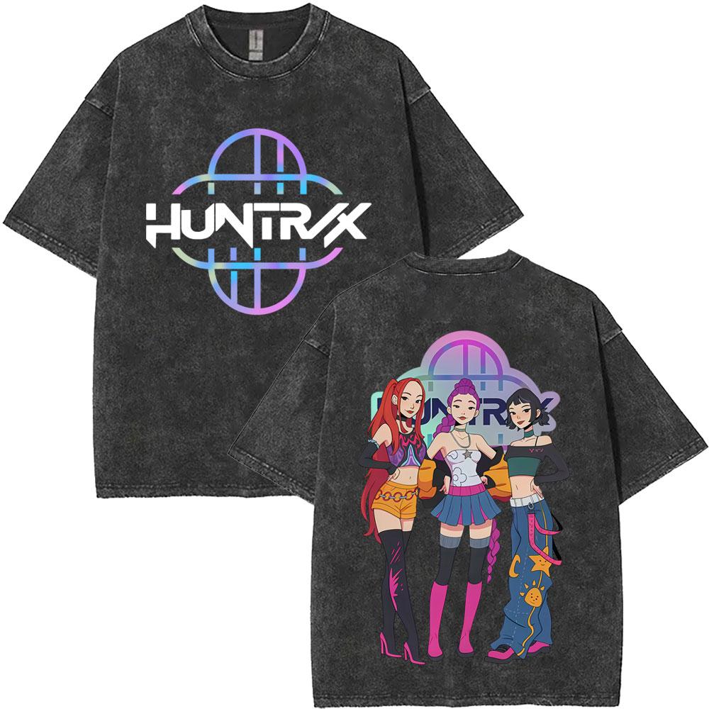 Женские K-pop Saja Boys Demon Hunters Фильм Графические Футболки Женские Харадзюку Винтажные Стиранные Большие Хлопковые Футболки