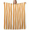 Preppy Orange and White Cabana Stripes Throw Blanket Cozy Microfiber Throw Blanket for Home Bedroom