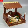 MOC Кирпичи Милая Овца Коза Сарай Овчарня Животное DIY Ферма Пастбище Вид Строительные Блоки Аксессуары Детские Игрушки Подарки