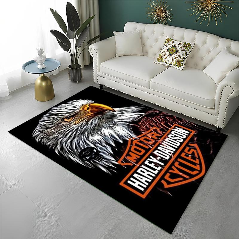 Classic H-Harleys Racing Moto Carpet Rug for Playroom Bedroom Living Room Sofa Home Decor,kid Game Area Rug Non-slip Floor Mat