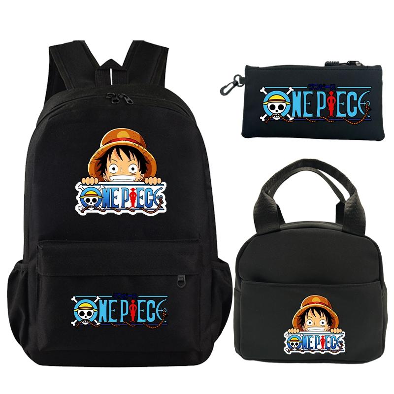 3 шт./компл. рюкзак, цельный рюкзак с принтом в стиле аниме, сумка для обеда, пенал для подростков, детский школьный рюкзак для девочек и мальчиков