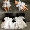1 Pair Detachable Lace Wrist Cuffs Lolita Sweet Floral Ruffled Elastic Hand Sleeve Black White Fake Cuffs Wristband Accessories
