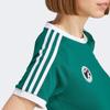 adidas Оригинальный трилистник, логотип бренда, буквенный принт, полосатая футболка реглан с короткими рукавами, женские топы, зеленый IR9785