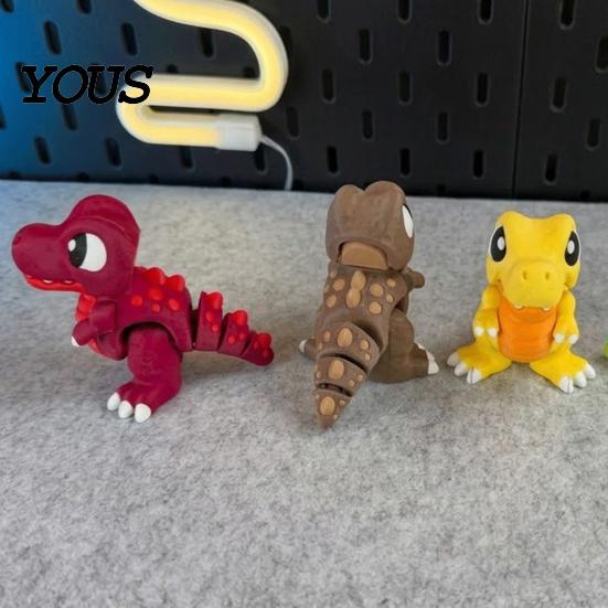 Новинка Фигурки Динозавров 3D Печать Сочлененные Милые Т?Игрушка-фиджет Рекс, Гибкое соединение, Образовательная сенсорная фигурка для игры, Кусать?Интерактивный палец