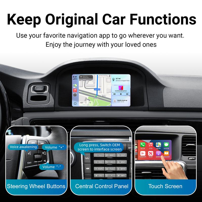 Беспроводной CarPlay Android Auto Декодер-бокс для обновления OEM-экрана для Volvo V40 V60 S S60 XC60 V70 XC70 S80 2010-2015 с 7-дюймовым экраном