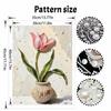Pearl Painting Art Handmade Pink Tulip Flower Vase DIY Pearl Decoration Painting